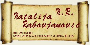 Natalija Rabovjanović vizit kartica